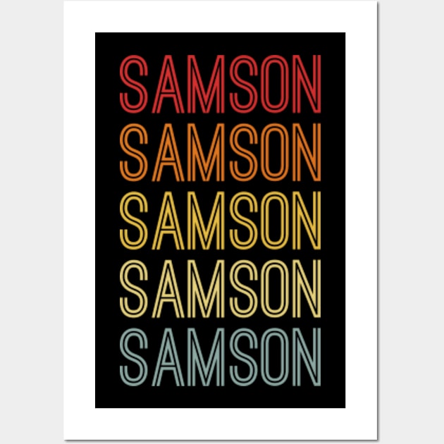 Samson Name Vintage Retro Pattern Wall Art by CoolDesignsDz